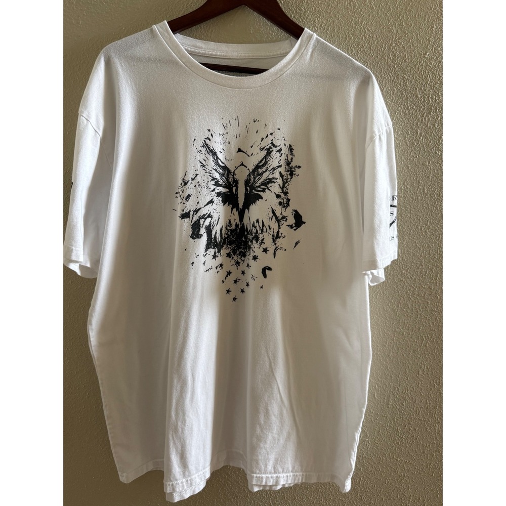 Grunt Style Mens White Eagle Graphic T-Shirt XXL Patriotic USA Flag XXL